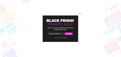 Black friday Private sale design elementor figma web design wordpress