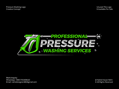 Pressure Washing Logo, Power Wash Logo, House Cleaning Logo 3d logo brand identity design branding home cleaning logo house cleaning logo logo logo branding logo design power wash logo pressure wash pressure wash concept pressure wash design pressure wash gun logo pressure wash logo pressure wash logo template pressure wash logos pressure washing logo wash logo washing washing logo