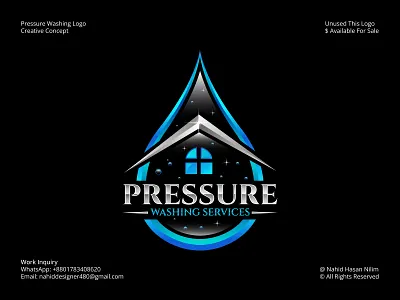 Pressure Washing Logo, Power Wash Logo, House Cleaning Logo brand identity design business logo cleaning logo company logo creative logo home cleaning logo house cleaning logo logo logo branding logo design power wash logo pressure pressure wash pressure wash concept pressure wash logo pressure washing logo pressure washing template wash washing design template washing logo