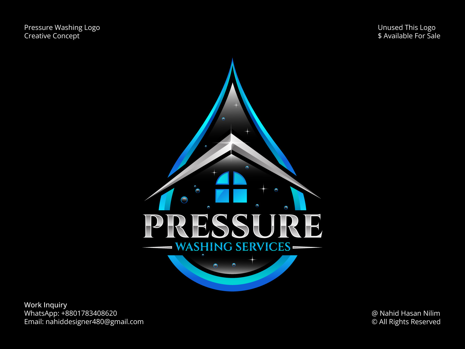 Pressure Washing Logo, Power Wash Logo, House Cleaning Logo by Nahid ...