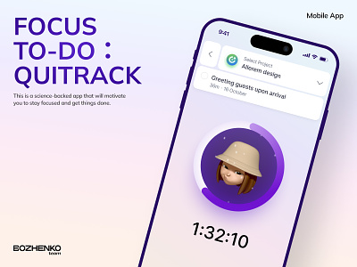 QuiTrack - Focus And Track To-Do app clean focus pomodoro task time to do to do list todolist track ui ux