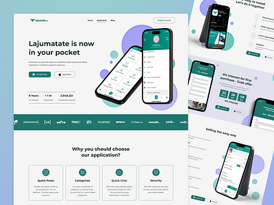 Lajumatate | SAAS Landingpage - App Mobile design figma homepage landingpage presentation saas ui user interface ux web design