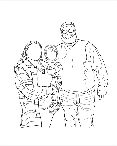 Client Family Portrait adobe creative family graphic design illustration illustrator line drawing minimal portrait procreate