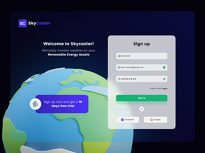 SkyCaseter Sign up design clean design form login sign up ui ux webapp