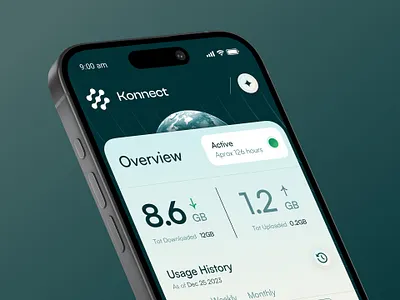 Konnect ISP App app appdesign dashboard design interfacedesign internet ios isp konnect package services starlink ui uiux ux