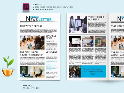 Business Newsletter Template business newsletter indesign newsletter newsletter newsletter bundle newspaper