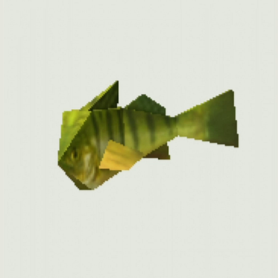 PS1 Fish character animation cinema 4d fish half life high detailed low poly perch playstation ps1 retro swimming underwater