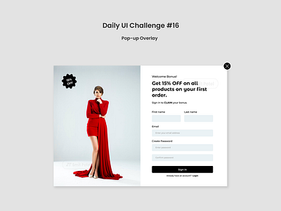 Daily UI #16 Pop-up Overlay app dailyui design minimal overlay pop up ui ux