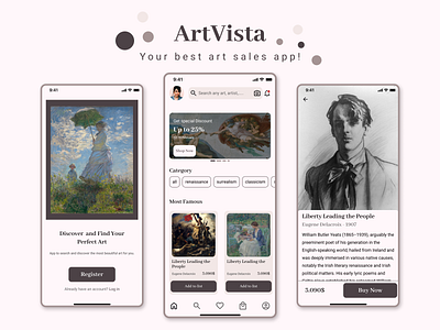 ArtVista - Art Sales app app art sales ui ux
