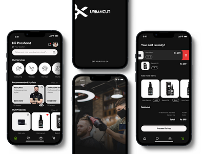 Urbancut (The salon app) app design graphic design haircut mobile applications salon app ui visual design