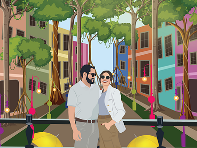 Couple illustration 3d branding couple couple portrait design digital illustration drawingart flat graphic design graphicdesign illustration illustration art logo pentool sketching ui