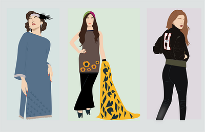 Models avatar branding costume design design drawingart dress design flat flat art graphicdesign illustration illustration art illustrations line art models pentool sketching ui