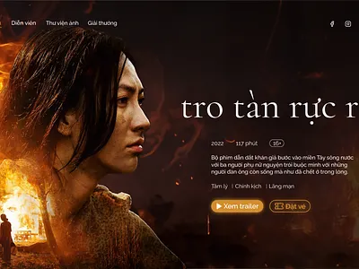Movie website - Glorious Ashes interface movie website ui
