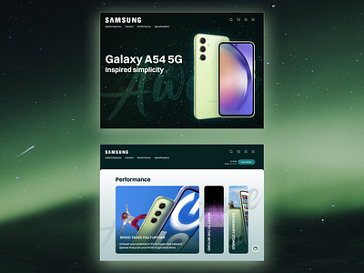 Phone launching website - Samsung Galaxy design phone ui website interface