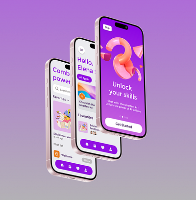 Empowering the future with intelligent design 🚀✨ uiux mobiledesign ai ios mockups