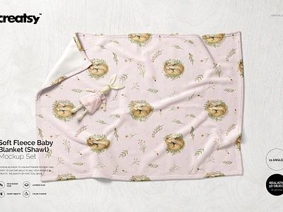 Fleece Baby Blanket (Shawl) Mockup creatsy custom customizable design etsy mock mockup mockups personalized print printable printed printing shop sublimated sublimation template up