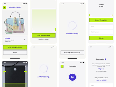 Design Concept For An Authentication App app authentication authenticator design minimalist mobile mobile app payment scan scanning receipt ui ux