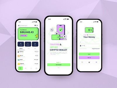 Crypto Wallet 💎 application crypto crypto wallet graphic design product design trade ui userexperience userinterface ux