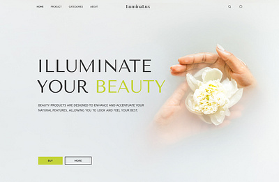 LuminaLux beauty product website branding design graphic design skincare website uiux uiux design web design website design