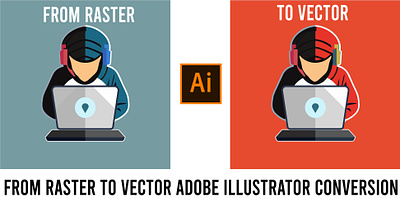 From Raster to Vector Adobe Illustrator Conversion Tutorial vector design process