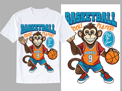 Basketball cool player T-Shirt design baby monkey basketball games basketball player t shirt basketball sports basketball t shirt design basketball team t shirt funny cartoon funny character mascot monkey cartoon monkey illustration monkey t shirt design monkey vector sports t shirt design t shirt design tee trendy design tshirt typography design