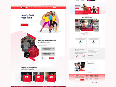 Gym Website Design in Figma free landing page figma