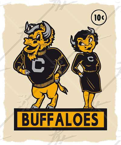 Buffalo Sweethearts 50s 60s anrique athletics basketball bison buffalo buffaloes classic decal dorm football illustration mascot retro sports sweethearts university vintage