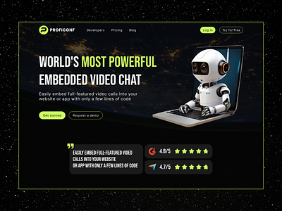 Landing page Proficonf Video chat design illustration ui ux web design