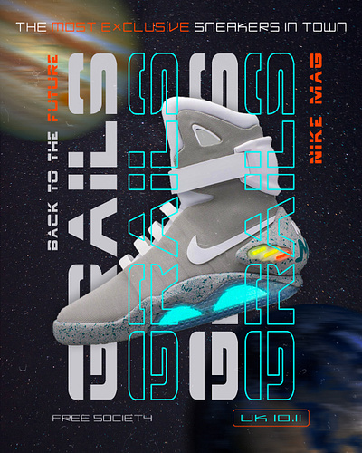 Futuristic Shoe Poster design graphic design nike poster shoe