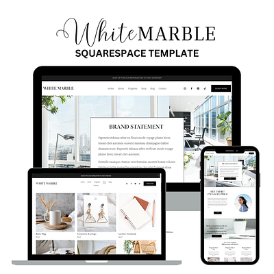 SQUARESPACE WEBSITE TEMPLATE - WHITE MARBLE