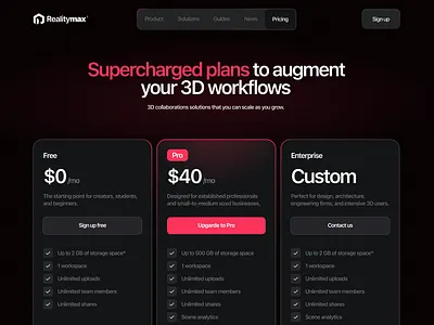Pricing plan for web platform dark figma marketing plan plans platform price pricing ui web