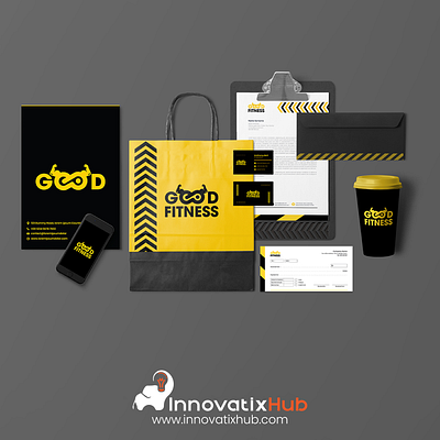 Fitness Brand Identity - Good Fitness! advertisingagency agency brandidentity branding customdesigns customlogo digitalagency exercise fitness fitnesslogo freelancer goodfitness graphicdesigner gym illustrator innovatixhub logocreator logodesigner logodesigns logoshop