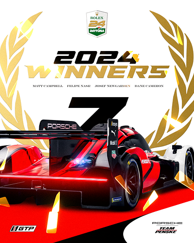 Porsche team Penske - Rolex Daytona 24H winners poster car cars design graphic graphic design motorsport poster racing visual