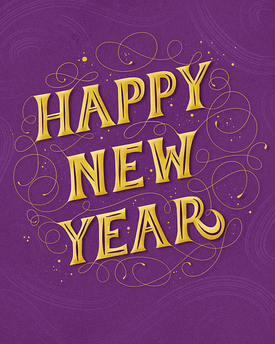 Happy New Year Hand Lettering design graphic design winter