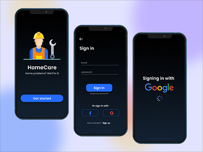 HomeCare Sign-in app design mobile mobile app mobile app design ui ux