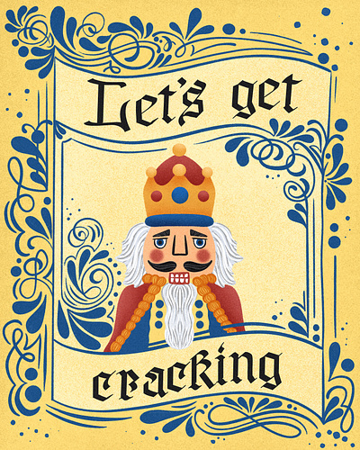 Nutcracker Christmas Illustration and Lettering christmas winter