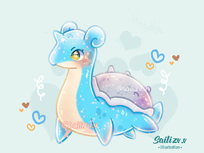 Lapras pokemon por sailizv.v adorable adorable lovely artwork concept creative cute art design digitalart illustration