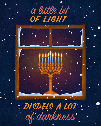 Hanukkah Illustration and Lettering hanukkah winter