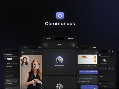 Commandos | Conference Tool UI app call chat conference messenger mobile app product design ui uxui design video call web design