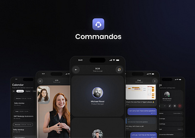 Commandos | Conference Tool UI app call chat conference messenger mobile app product design ui uxui design video call web design