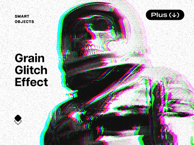 Grain Glitch Photo Effect anaglyph download dust effect futuristic glitch grain monitor noise photo pixelbuddha retro retrofuturism riso risograph screen speckles template vintage