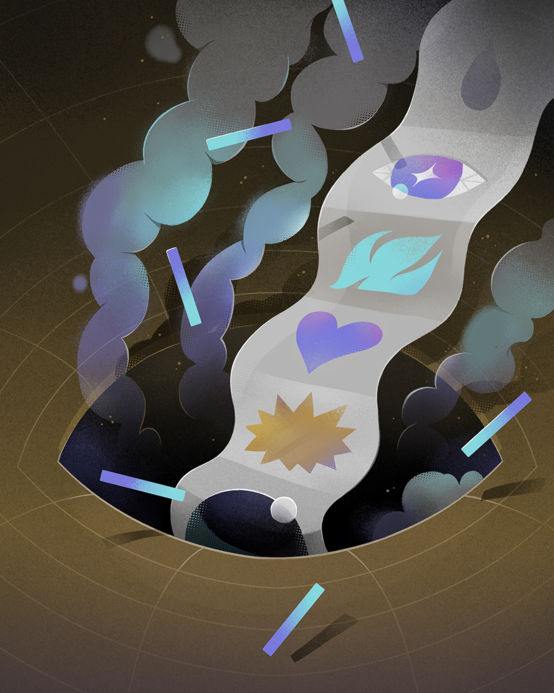 Lost in the digital storm 🌩 digital doomscroll eye feed graphic design illustration tech