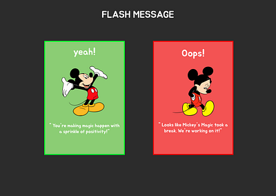 FLASH MESSAGE dailyui dailyui011 dailyuichallenge011 figma flashmessage mickymouse ui