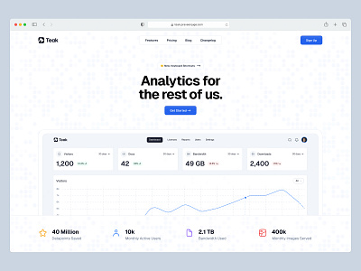 Landing page for Analytics SAAS 🚀 button buttons header hero landing landing page navbar navigation saas section ui