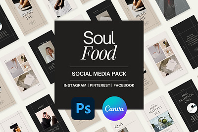 Soul Food Social Media Pack canva template facebook post instagram post instagram stories instagram template photoshop template pinterest pins pinterest template social media pack social media template soul food social media pack