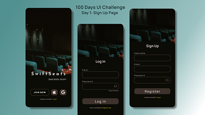 #DailyUI 001 app appui challenge dailyui ios login movieticket signup ui uidesign