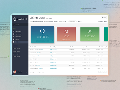 HR Platform Rebuild benefits billing coaching dental desktop app digital transformation filters healthcare hr human resources medical peo research style guide table ui ux uxr vision web app