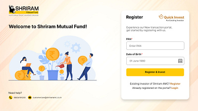 Shriram Mutual Fund - Investor Login Page UI Design ui