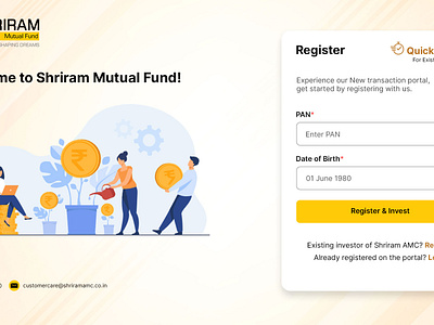 Shriram Mutual Fund - Investor Login Page UI Design ui