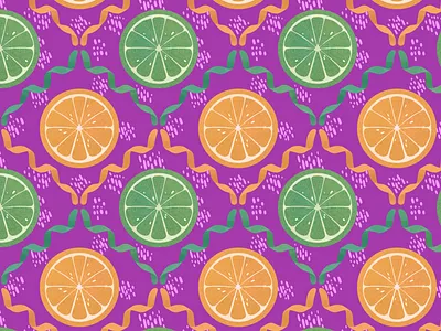 Oranges and Limes Repeat Pattern citrus fabric fruit hand drawn illustration pattern pattern design procreate repeat pattern surface pattern